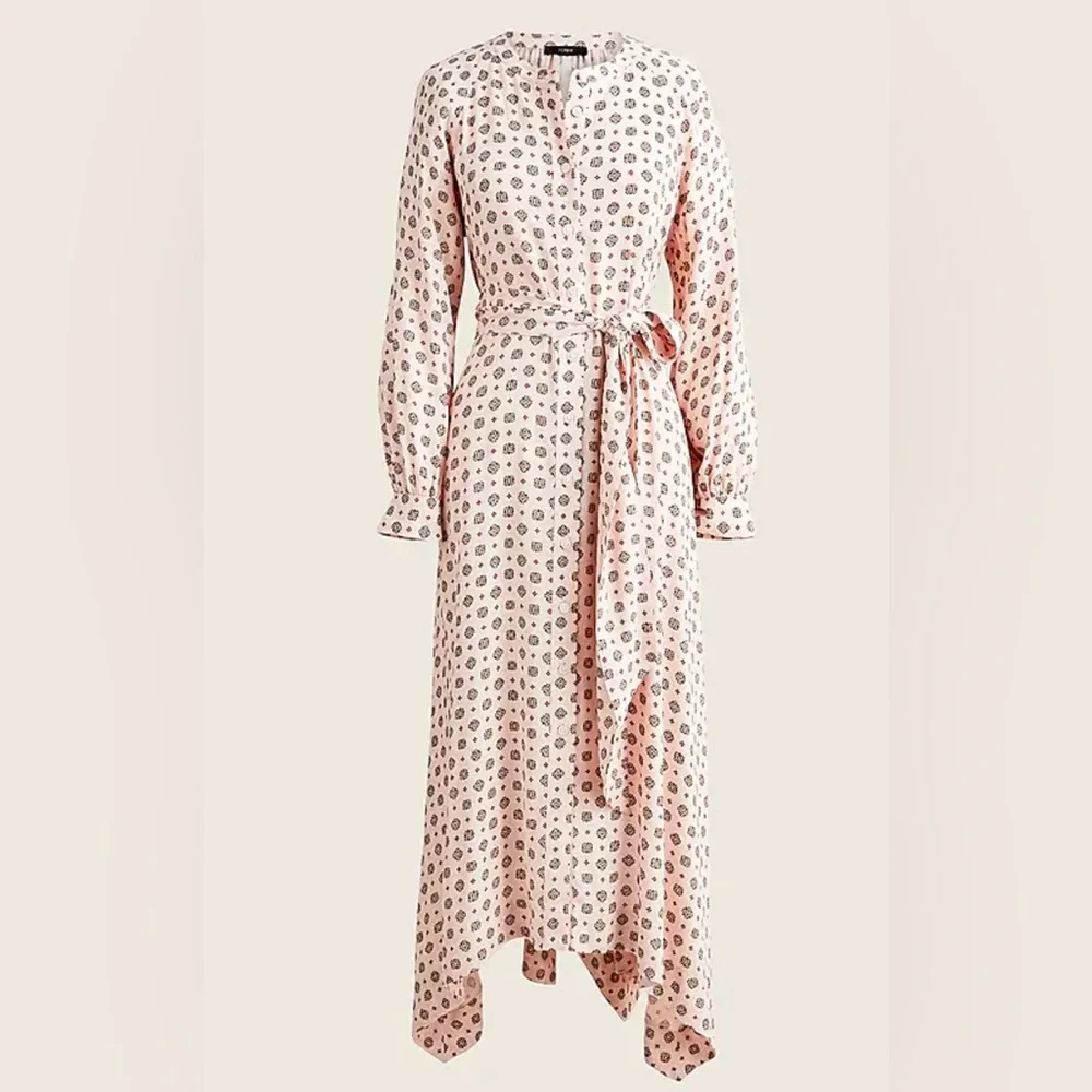J. Crew Handkerchief Medallion‎ Print Hem Belted Shirt Dress Size XS